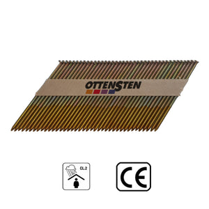 Strip Nails 34° Galvanized, Ring Shank (3.1 x 90 mm) (3000 pcs.)