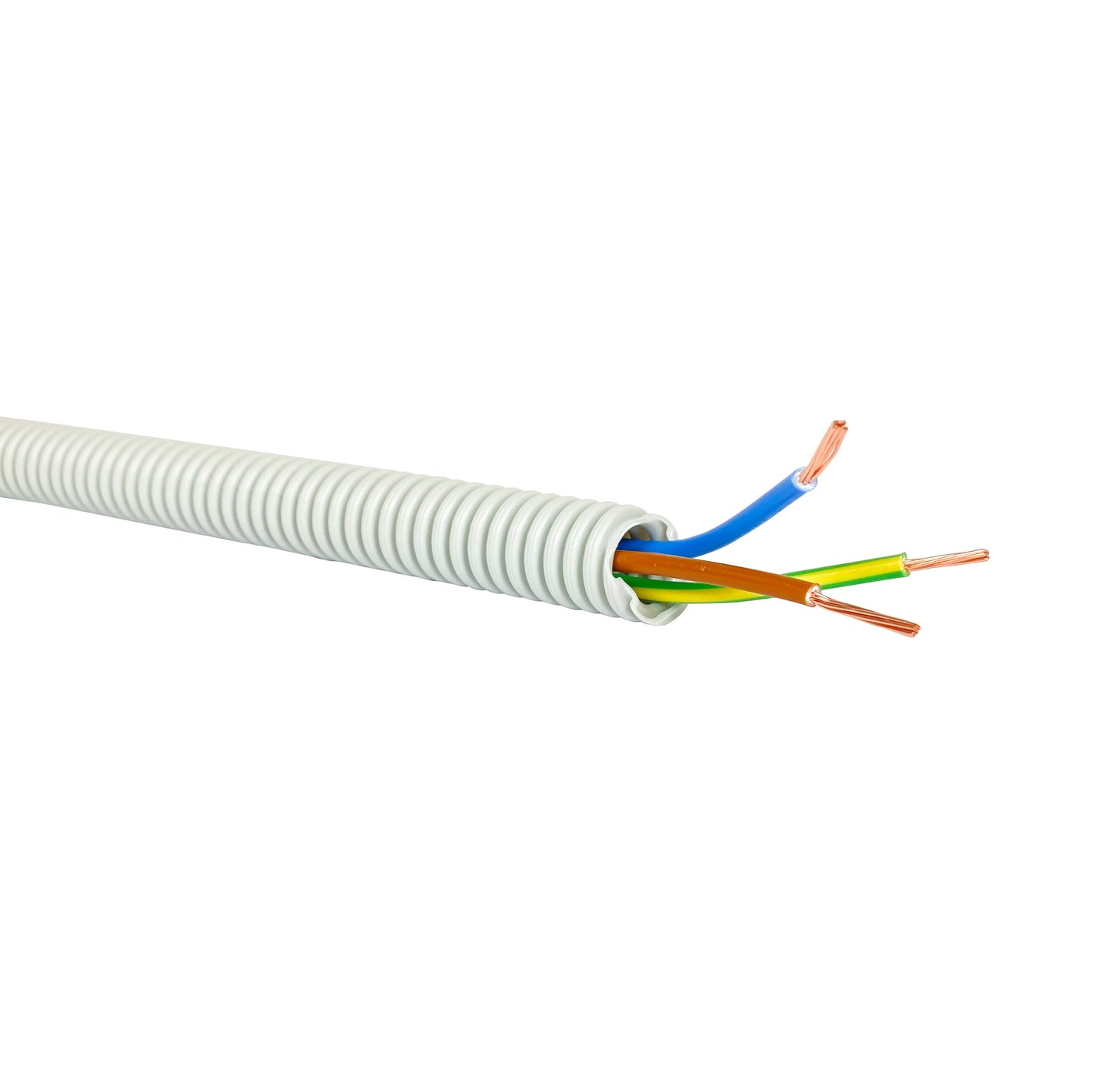 Egant - Corrugated Pipe 750N 16mm + Cable 3x2.5, PVC (soft) 100m