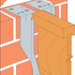 JHMI400/61 - Double Beam Holder for Wall (400 x 61 x 2 mm)